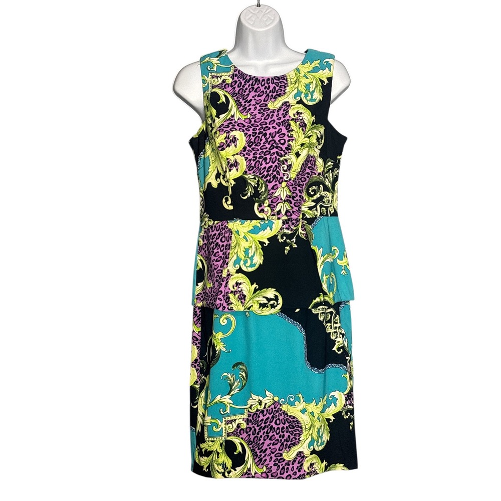Baroque Leopard Peplum Dress